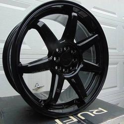 4 Brand New 18X8 Ruff Gloss Black Rims *4X100* *4X114.3* *38MM Offset*