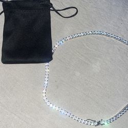 White Sapphire Sterling Silver Tennis Necklace