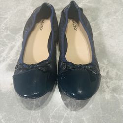 Rialto Shirlee Blue Cap Toe Ballet Flats Shoe 8.5 Women’s Bow