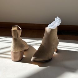 Tan Faux Suede Ankle Boots - Women’s Size 5.5