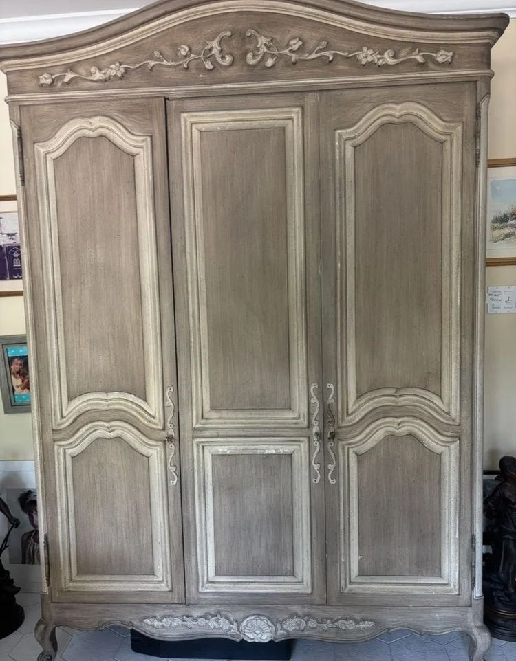 Antique French style armoire display cabinet