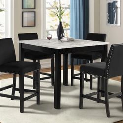 Brand New 5pc Marble Counter Height Dining Set