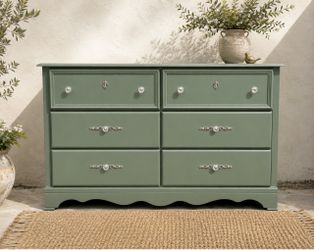 🌿 Crystal Meadow — Eucalyptus 6-Drawer Dresser