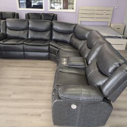 New sectional sofa with three power recliners on sale now
