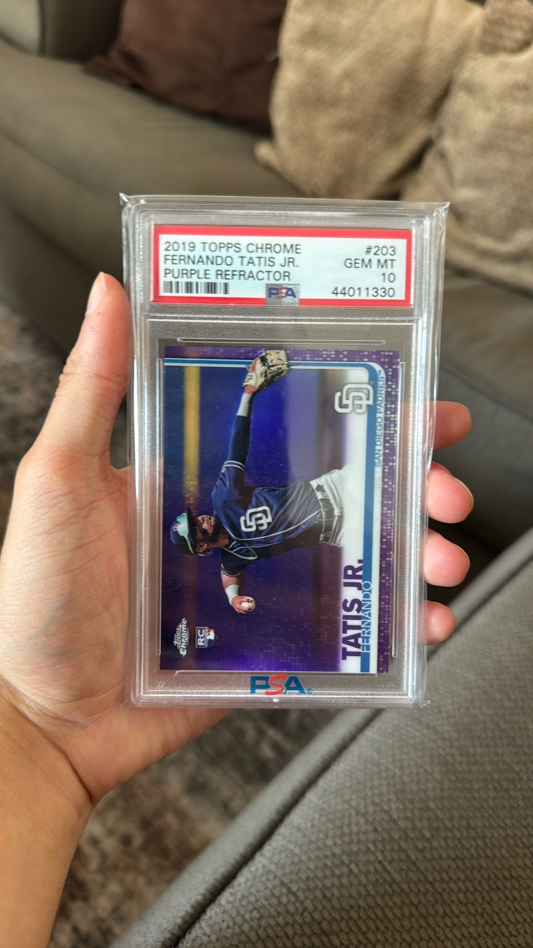 2019 Topps Chrome Fernando Tatis Jr. Purple Refractor /299 Rookie PSA 10
