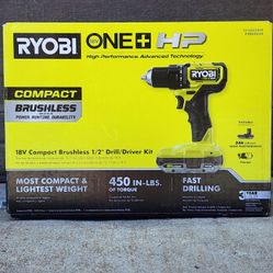 RYOBI ONE+ 18V Brushless Compact Drill Driver Kit with 2.0 Ah Battery