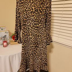 Michael Kors Leopard Print Dress Size XL 