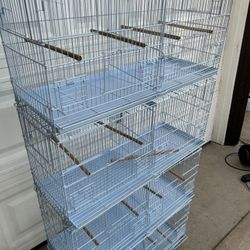 4 of white 26” x 11” x 15”H Parrot Bird Breeding Breeder Cages 