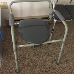 Adjustable height, potty chair