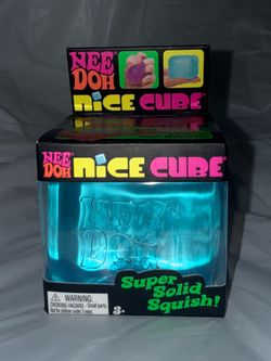 Schylling Nee Doh Nice Cube Super Solid Squish Blue Squeeze Toy 26022NAB