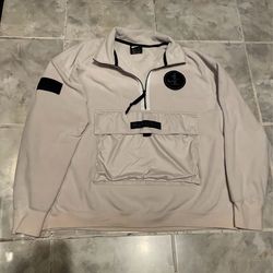 Nike Air Force 1 Half-Zip Fleece Pullover Sweatshirt Warm Pockets Y2K