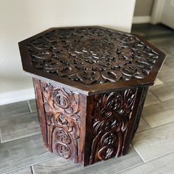 Wooden Mandala Side Table