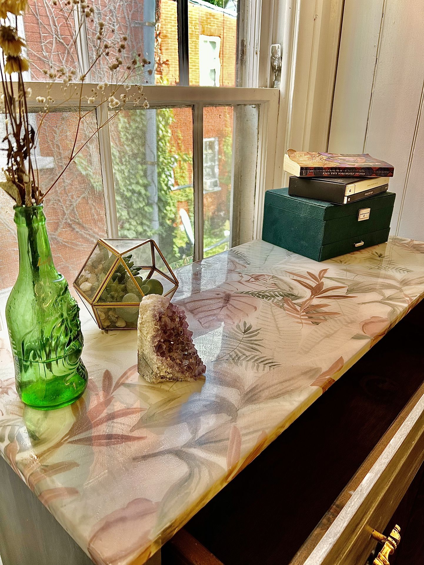 Custom Resin Top Dresser/ Cabinet
