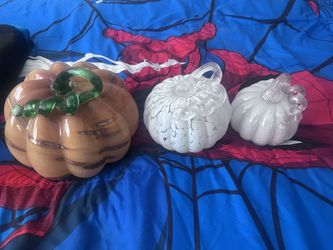 3 Size Glass Pumpkins Decor