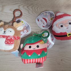 Set of 3 Clip On  Christmas Squishmallows 