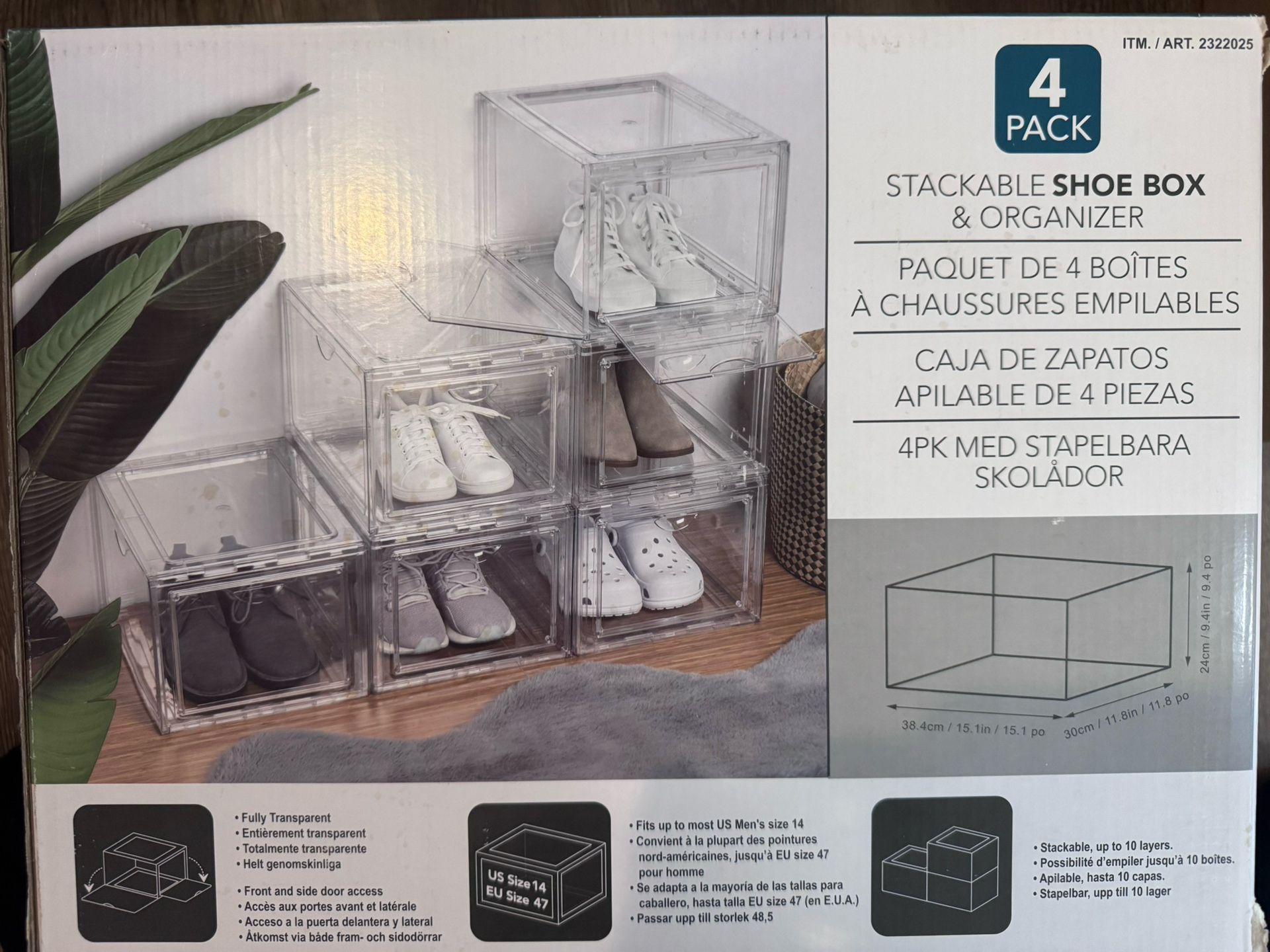 Stackable Shoebox & Organizer (6boxes Included)