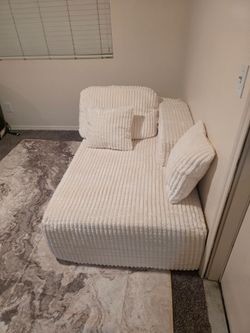 Low profile white couch