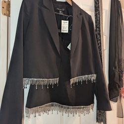 SUPER CUTE NEW RACHEL ZOE BEADED /FRINGED SUIT 