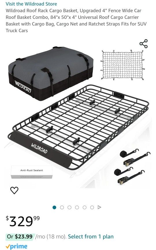 Roof Rack Cargo Basket Upgraded 4 Fence Wide Car Roof Basket Combo 84 x 50 x 4 for Sale in Las Vegas NV OfferUp