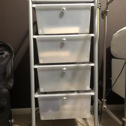 4 Drawer Silver Storage With Wheels