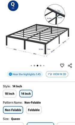 Queen Metal Platform Bed Frame