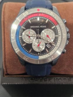 Michael Kors MK8708 Theroux Men's Chronograph Watch – Navy Blue – Original Box