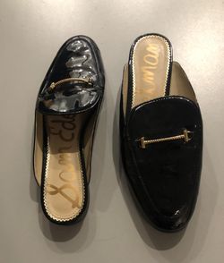 Sam Edelman Black Patent Leather Mules