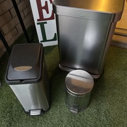 Stainless Steel Trash Cans Set