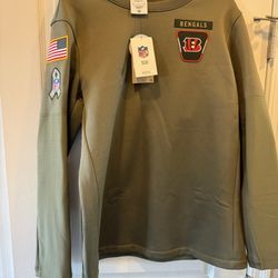 NWT Nike Cincinnati Bengals Salute to Service Therma-FIT Pullover Crew M-Retails For $90