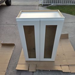 New Wall Cabinet! With Glass Doors!; White Shaker 