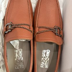 Salvatore Ferragamo Men's Front Gancini Leather Loafer Siena Tan Size 7 E