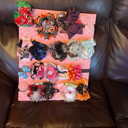 Girls Bows And Wall Hanger