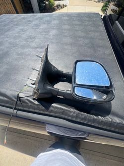 Right and left Passenger Side Power Mirror - Tow, Manual Folding, Manual Telescoping, Textured Black - 2003-2014 Ford E-250 - Replacement