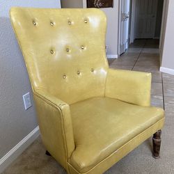 Yellow Antique Wing Chairs 