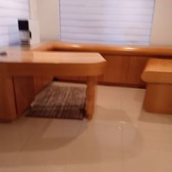 WOOD SECTIONAL DESK 3 PIECE 