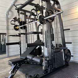 Smith Machine 300 | Adjustable Bench | 245lb Cast Iron Olympic Weights | 7ft Olympic Bar | Fitness | Gym Equipment | FREE DELIVERY/INSTALLTION 🚚 