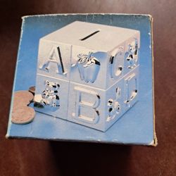 Silver plated block bank.