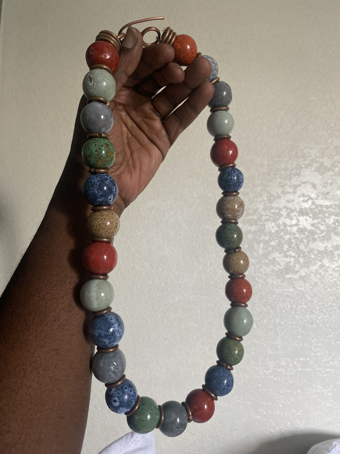 Handcrafted Copper & Beaded Necklace