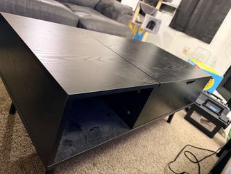 Black Coffee Table with Storage Compartments