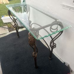 Entrance Door Metal & Glass Table Stand