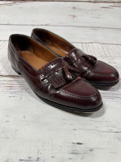 Bostonian Men's Sz 10.5 Kiltie Tassel Loafer dress Shoes burgundy Leather 26958