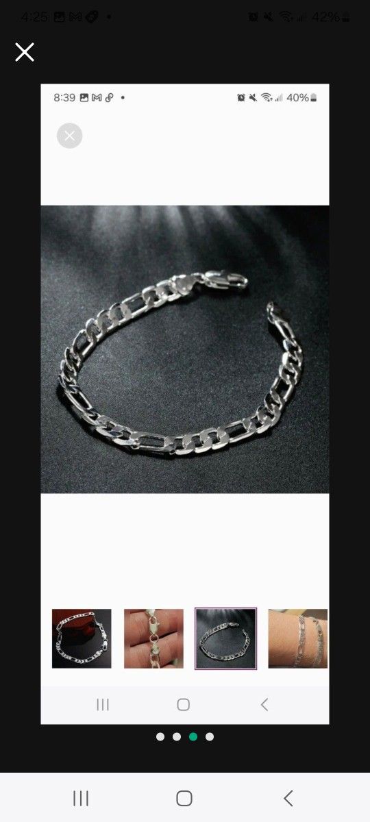 925 Sterling Silver Stamped 6mm Figaro Bracelet Unisex Jewelry Highest Quality ✨