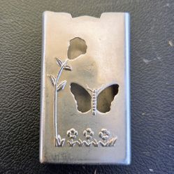 Silver Floral & Butterfly Metal Lighter Case