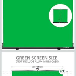 Wider Style】 RAUBAY 78.7 x 82.7in Large Collapsible Green Screen Backdrop Portable Retractable Chroma Key Panel Photo Background with Stand for Video 