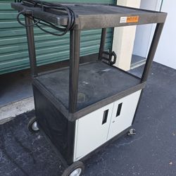 Luxor rolling computer service cart/cabinet with power outlets