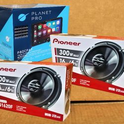 Planet 8" Single Din Floating Touchscreen Stereo Pioneer 6 1/2" 2-Way Coaxial Speaker System 600 Watts Package 🚨 Payment Options Available 🚨 No Cred