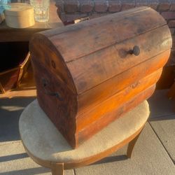 Vintage Wood Domed Trunk Chest 20 By 11 By 11