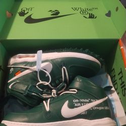 Size 12 Air Force 1 Mid SP Leather X OFF White Pine Green 
