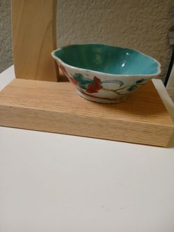 Antique Chinese Nyonya or style footed bowl