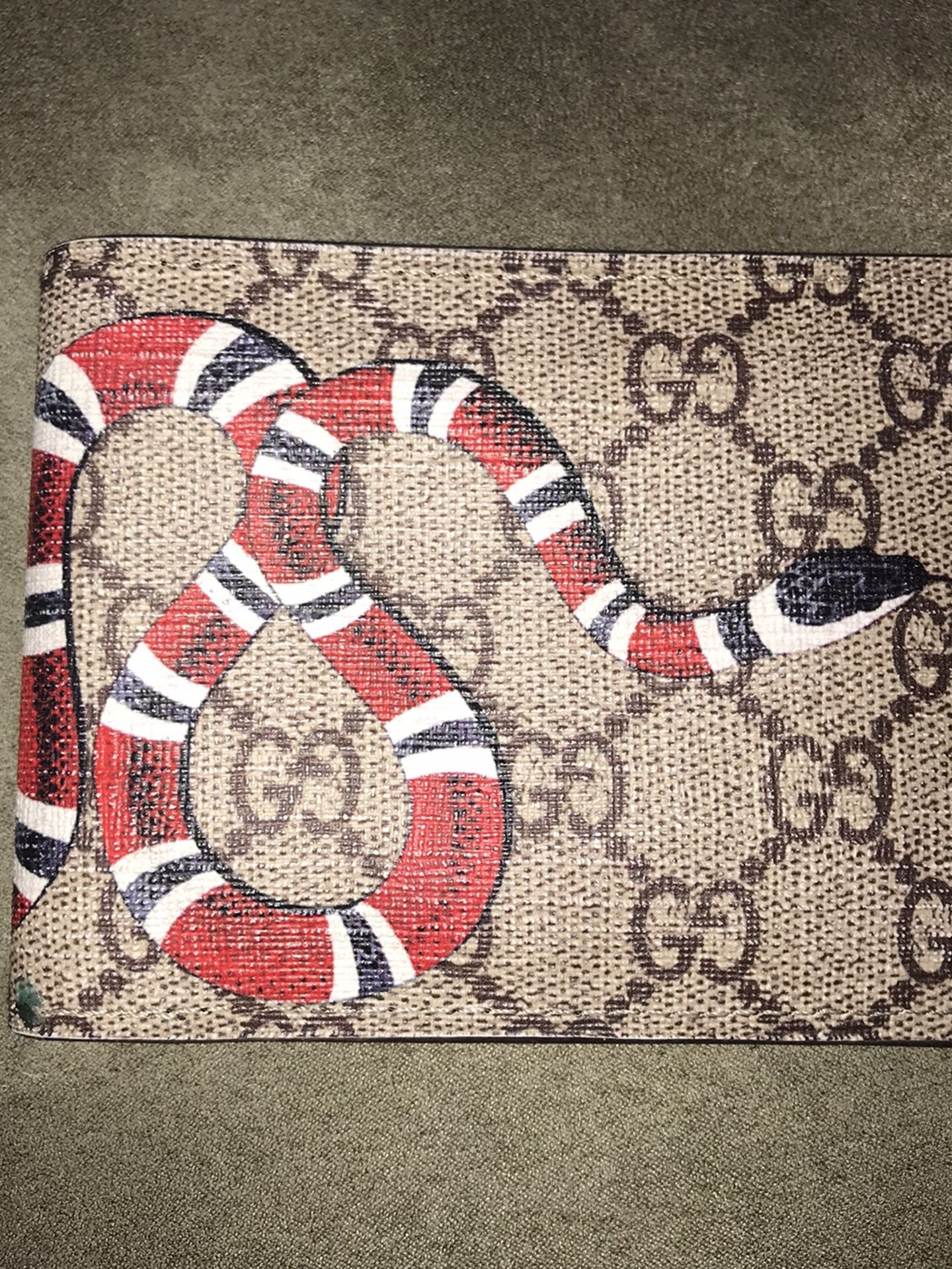 Gucci Brown Leather Snake Wallet - Never Used